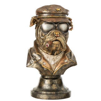 J-Line Bulldog C Sigaret Polyresin Antiek Bruin