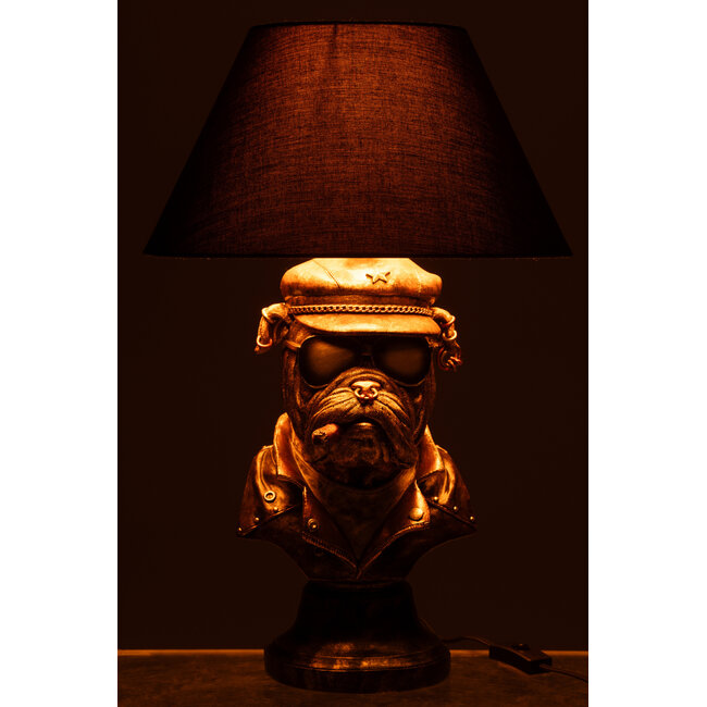 J-Line Tafellamp Bulldog Polyresin Antiek Bruin
