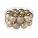 J-Line Doos met 30 kerstballen van kunststof, beige/ecru