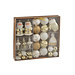 J-Line Doos met 45 kerstballen van kunststof, wit/goudkleurig