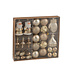 J-Line Doos met 45 kerstballen van kunststof, beige/ecru