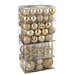 J-Line Doos met 80 kerstballen van kunststof, beige/ecru
