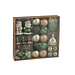 J-Line Doos met 45 kerstballen van plastic, mintgroen/ecru