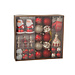 J-Line Doos met 45 kerstballen van kunststof, rood/goudkleurig