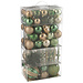 J-Line Doos met 80 kerstballen van plastic, mintgroen/ecru