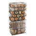 J-Line Doos met 80 kerstballen van plastic, bruin