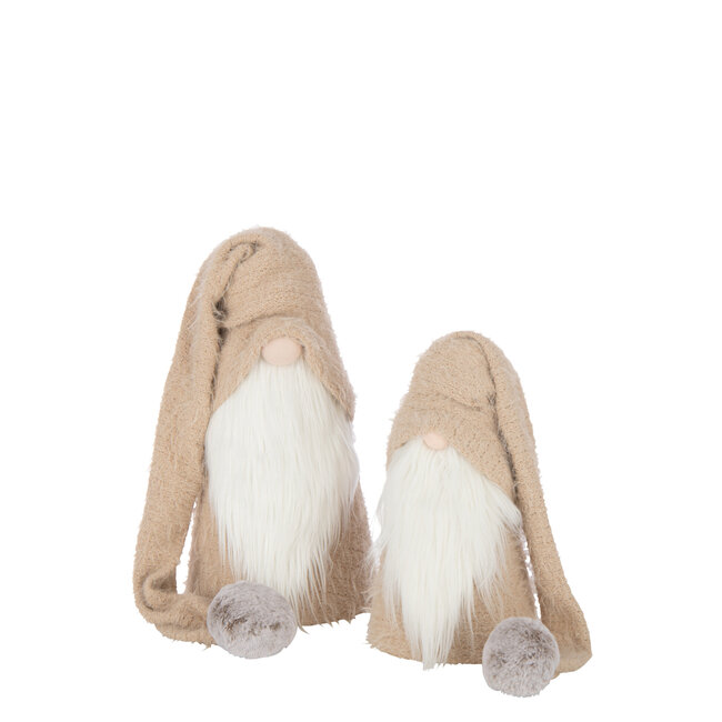 J-Line Kerstman Winter Polyester Beige/Wit Groot