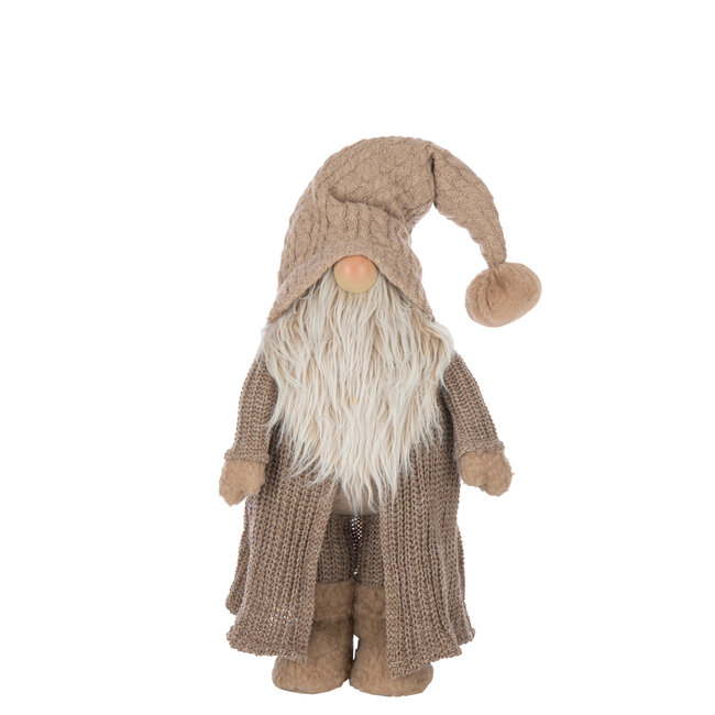 J-Line Kerstman Wintertrui Polyester Taupe/Off-White