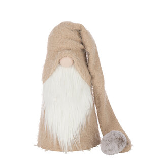 J-Line Kerstman Winter Polyester Beige/Wit Groot