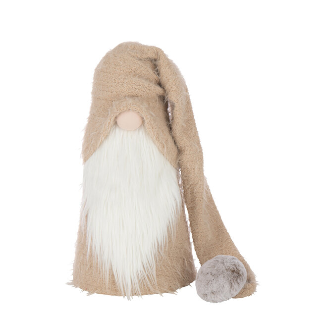 J-Line Kerstman Winter Polyester Beige/Wit Groot