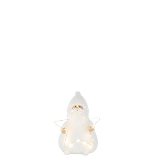 J-Line Kerstman Led Ster Polyresin Wit Klein