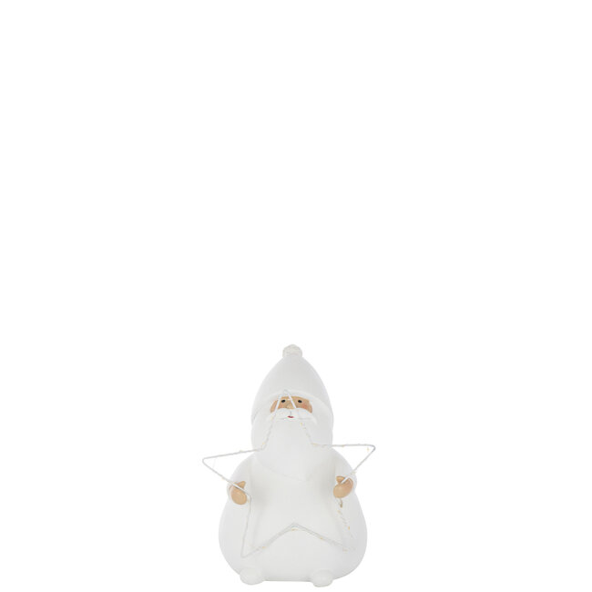 J-Line Kerstman Led Ster Polyresin Wit Klein