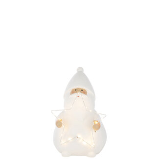 J-Line Kerstman Led Ster Polyresin Wit Groot