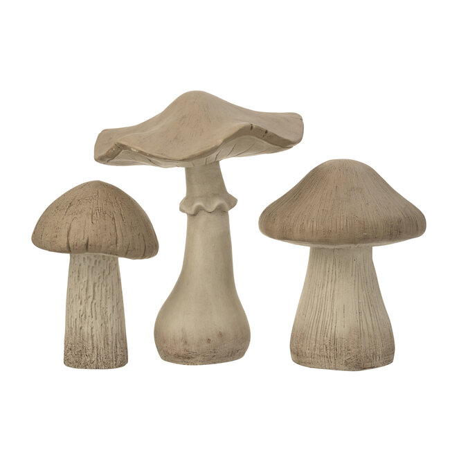 J-Line Set van 3 Mushroom Mat Magnesium Grijs