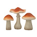 J-Line Set van 3 Mushroom Mat Magnesium Bronskleurig/Grijs
