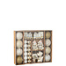 J-Line Doos met 55 kerstballen van plastic, goudkleurig/wit