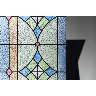 2Lif 2Lif statische raamfolie Mini rol transparant 45cm glas in lood print
