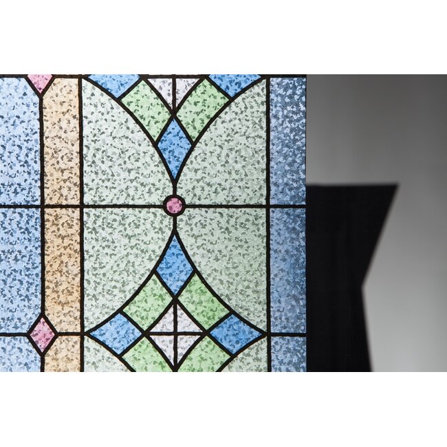 2Lif 2Lif statische raamfolie Mini rol transparant 45cm glas in lood print