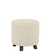 J-Line Poef Schapenpoot Polyester Wit
