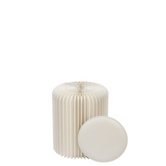 J-Line Poef Opvouwbaar Papier Off-White J-Line Poef Opvouwbaar Papier Off-White