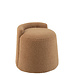 J-Line Teddy ronde+rug bouclé camel poef