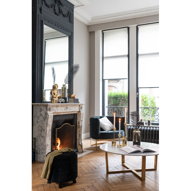 J-Line Poef Schapenpoot Polyester Zwart