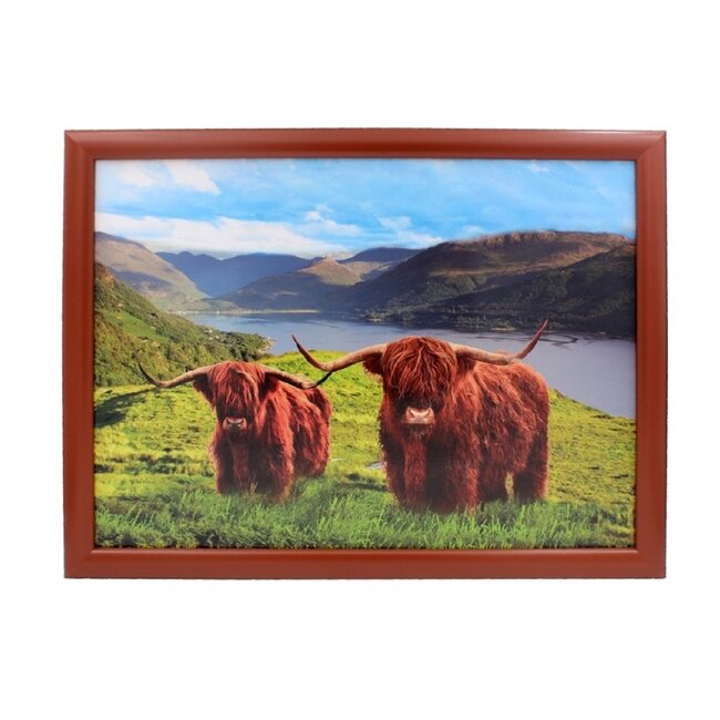 Lesser & Pavey Schootkussen - Laptray Schotse Hooglanders 44x33x6 cm
