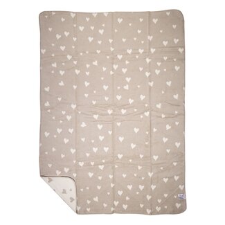 Mars & More woon plaid hartjes beige 130x180cm