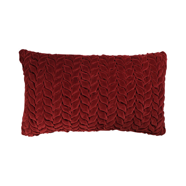 Linen & More smock sierkussen rood 30x50cm