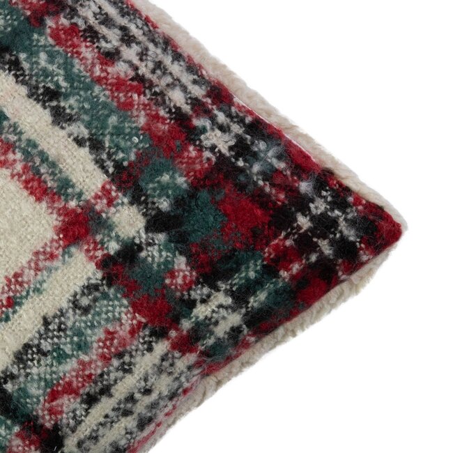 Mars & More Kussen ruit boucle groen 45x45cm