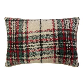 Mars & More Kussen ruit boucle groen 40x60cm