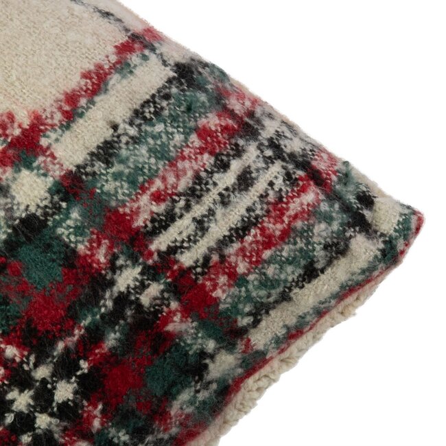 Mars & More Kussen ruit boucle groen 40x60cm