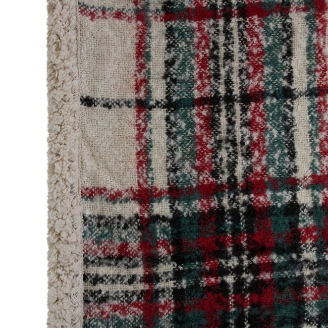 Mars & More Plaid ruit boucle groen 130x170cm