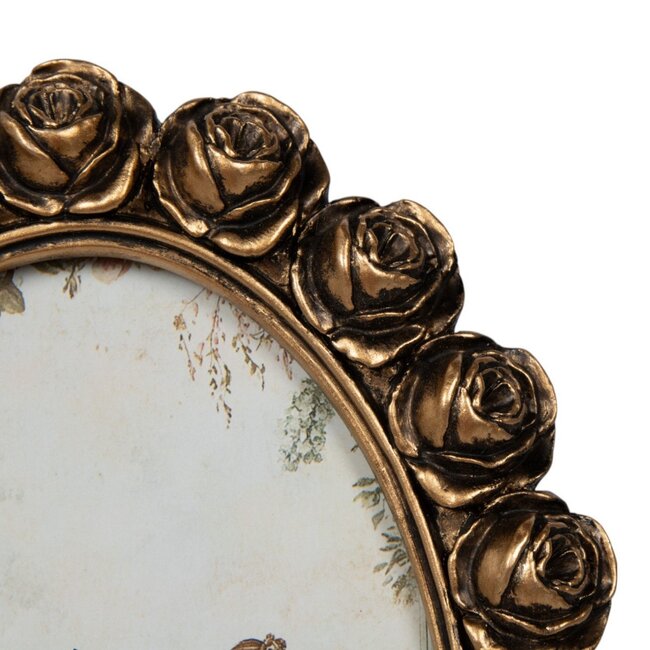 Mars & More Fotolijst ovaal rozen hars goud 15x2,3x20cm