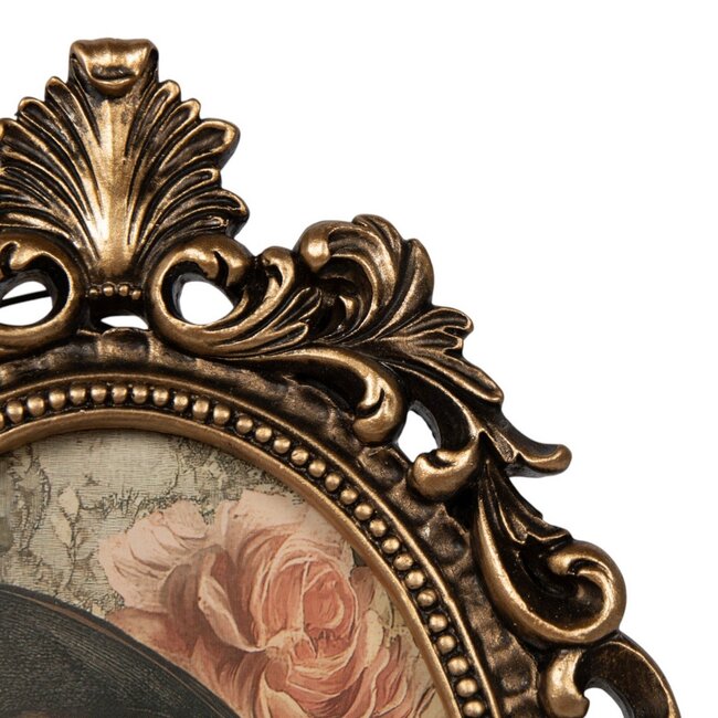 Mars & More Fotolijst ovaal schelp hars goud 15x2,4x22,7cm