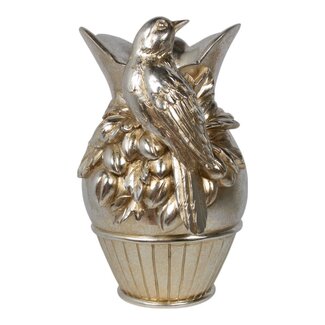 Mars & More Vaas Vogel hars zilver 18x16x26cm