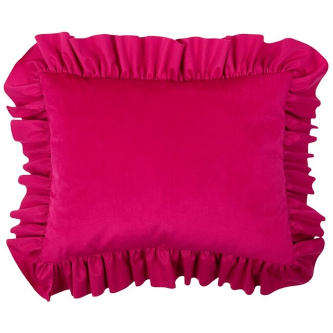 Mars & More sierkussen   rouche fuchsia 35x45cm