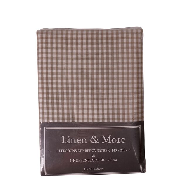 Linen & More Country Ch/Str Dekbedovertrek beige 140x240cm