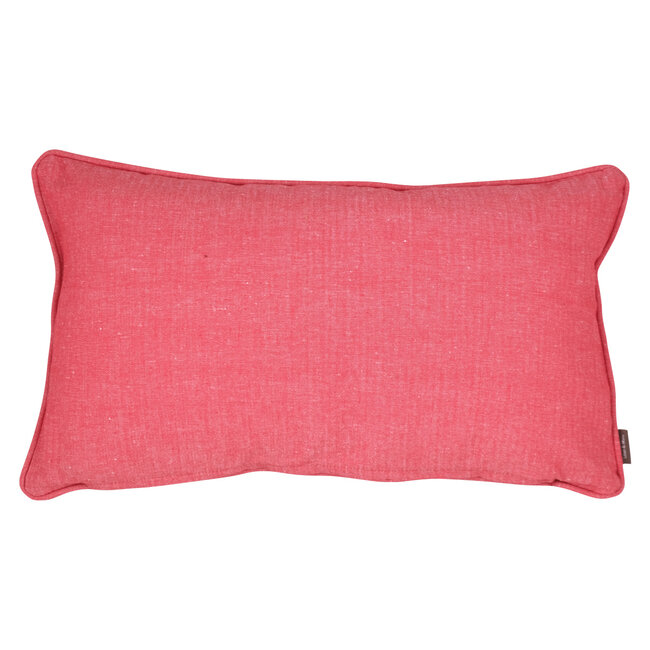 Linen & More Cushion levy check 30x50 linen/rouge