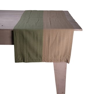 Linen & More Shanti Half Tafelloper groen 50x140cm