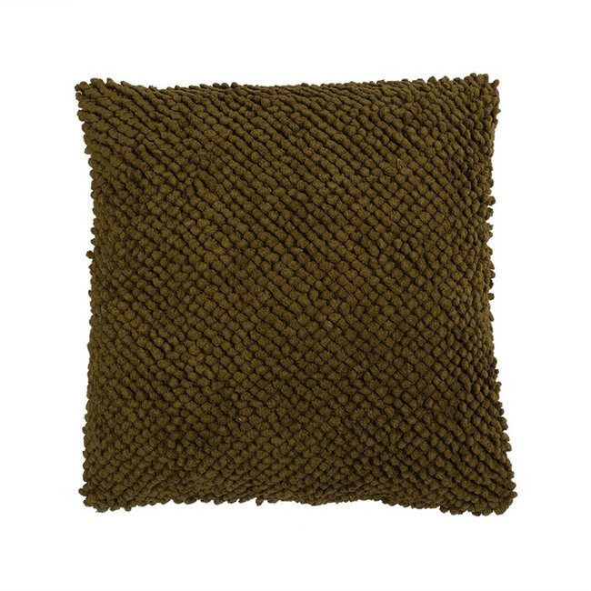 Linen & More Jumbo Dots kussen khaki 45x45cm