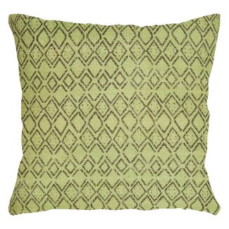 Linen & More Uneven Diamond kussen groen 45x45cm