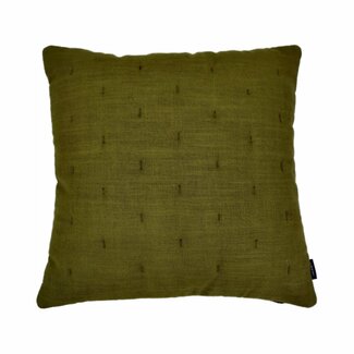 Linen & More Kantha Slub kussen groen 45x45cm