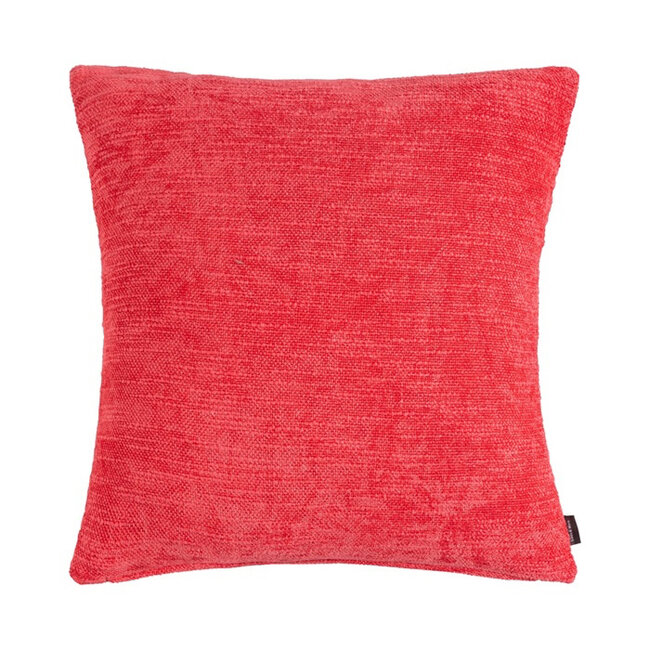 Linen & More Coco Chenille kussen rood 45x45cm