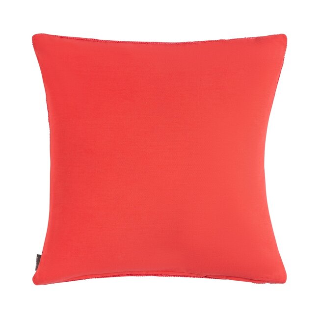 Linen & More Coco Chenille kussen rood 45x45cm