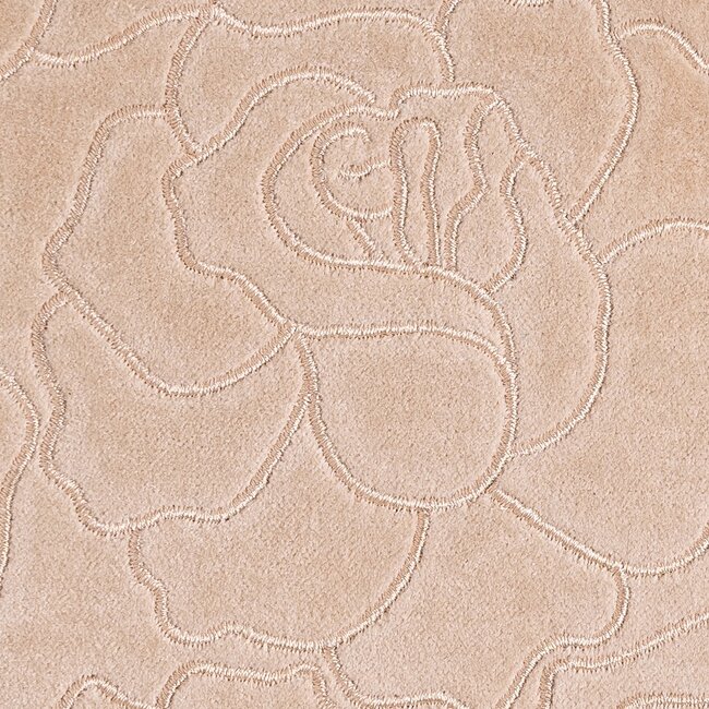 Linen & More Rose Embroidery kussen beige 45x45cm