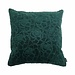 Linen & More Rose Embroidery kussen groen 45x45cm