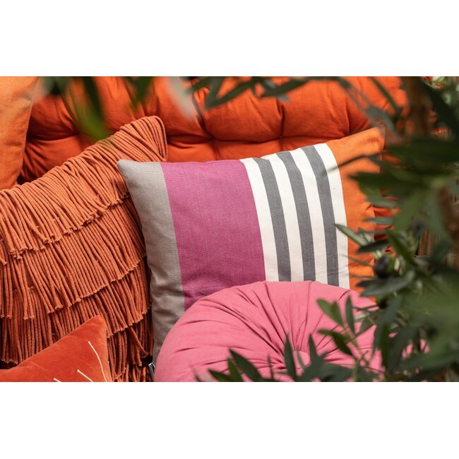 Linen & More Stripes Print kussen multicolor 45x45cm