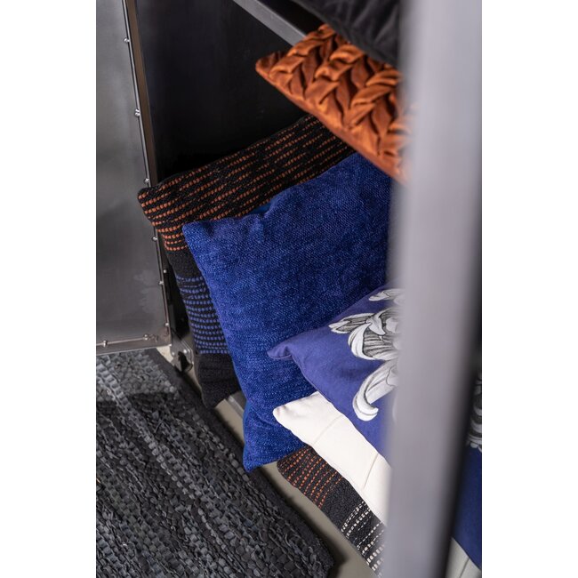 Linen & More New Woven Stripes kussen zwart multi 45x45cm