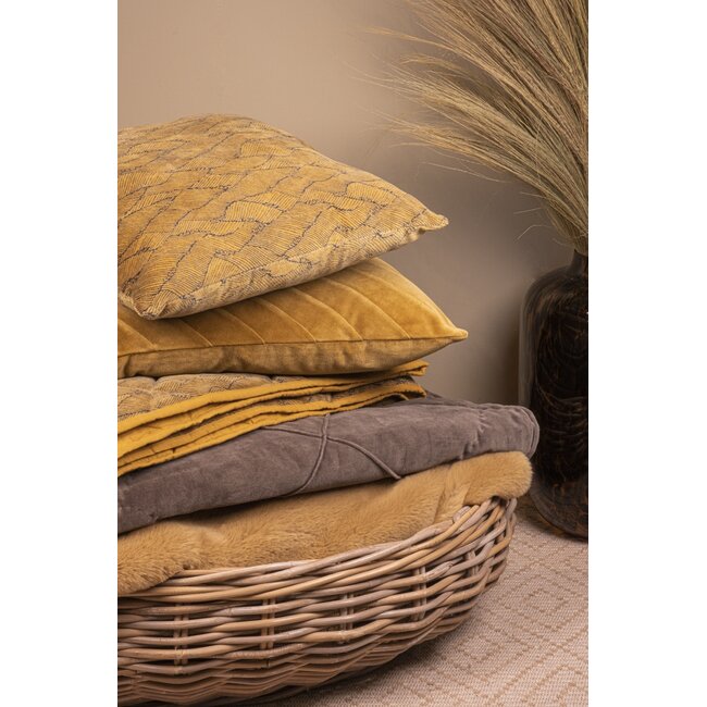 Linen & More Missouri kussen geel 45x45cm